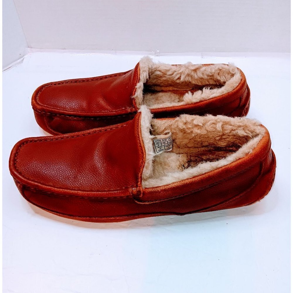 Ugg Australia Men Brown Leather Slip-On Loafer - Picture 3 of 7